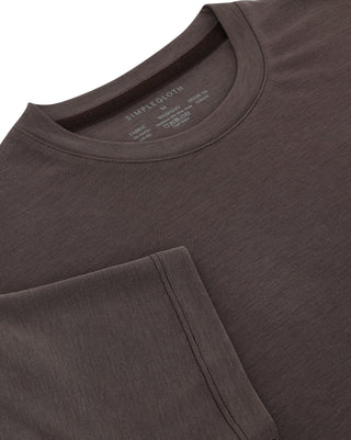 OSAKA | Rayon Luxe Touch - Kırışmaz - Qsimple Muscle Up Fit Hide Belly Tshirt - Roasted Espresso SIMPLEQLOTH