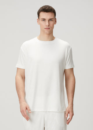 Qsimple Towelling Luxe Modal Beyaz Muscle Up Fit T-shirts SIMPLEQLOTH