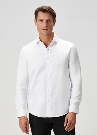 The Leader | Qsimple Muscle Fit İtalyan Yaka - Easy Iron Gömlek – Beyaz SIMPLEQLOTH