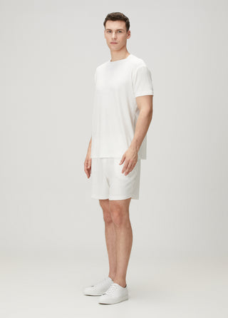 Qsimple Towelling Luxe Modal Beyaz Muscle Up Fit T-shirts SIMPLEQLOTH