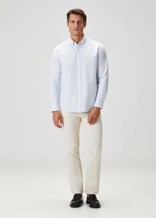 The Investor | Qsimple Muscle Fit Oxford Gömlek-Blue Stripe SIMPLEQLOTH