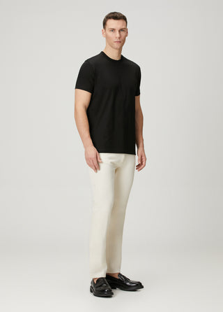 Paris | Lüks Merserize Pamuk Tişört Qsimple Muscle Up Fit-Siyah SIMPLEQLOTH