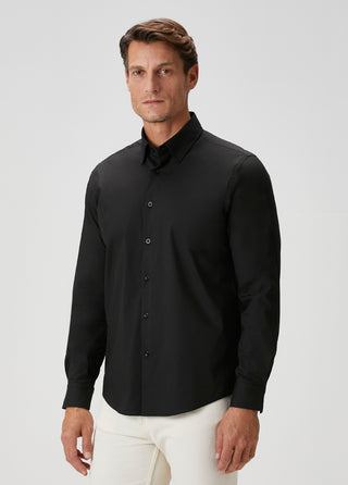 The Strategist | Travel B-Stretch Muscle Fit Gömlek-Siyah SIMPLEQLOTH