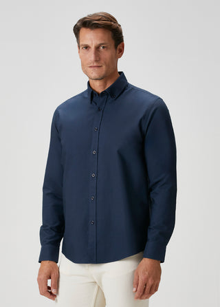 The Investor | Qsimple Muscle Fit Oxford Gömlek-Koyu Lacivert SIMPLEQLOTH