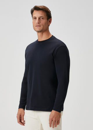 Oslo | Uzun Kollu Tişört – Premium Interlok Qsimple Muscle Up Fit - Koyu Lacivert SIMPLEQLOTH