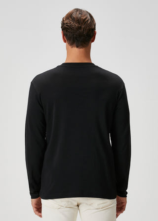 Oslo | Uzun Kollu Tişört – Premium Interlok Qsimple Muscle Up Fit - Siyah SIMPLEQLOTH