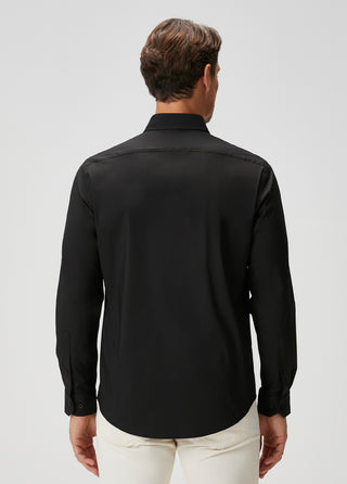 The Strategist | Travel B-Stretch Muscle Fit Gömlek-Siyah SIMPLEQLOTH