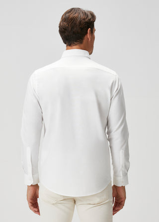 The Investor | Qsimple Muscle Fit Oxford Gömlek-Beyaz SIMPLEQLOTH