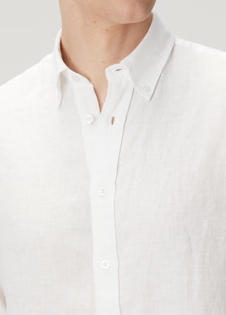 Qsimple Muscle Fit Premium Keten Beyaz Gömlek SIMPLEQLOTH