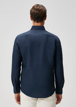 The Investor | Qsimple Muscle Fit Oxford Gömlek-Koyu Lacivert SIMPLEQLOTH