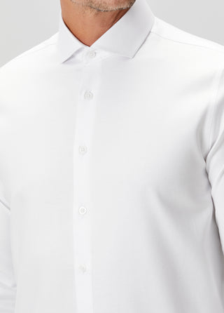 The Leader | Qsimple Muscle Fit İtalyan Yaka - Easy Iron Gömlek – Beyaz SIMPLEQLOTH