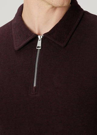 St. Moritz | Yarım Fermuarlı Polo Sweatshirt – Bordo-Lacivert Melanj My Store