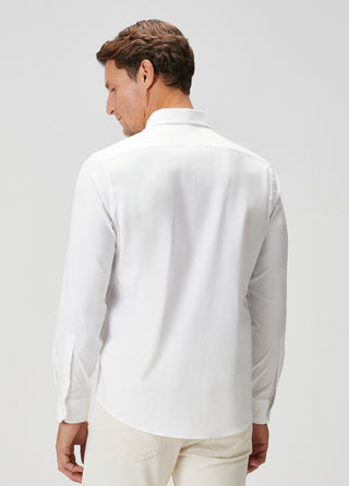 The Strategist | Travel B-Stretch Muscle Fit Gömlek-Beyaz SIMPLEQLOTH