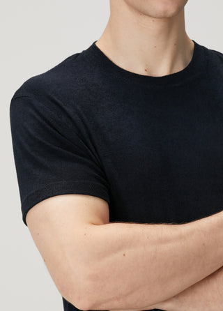 Qsimple Havlu Luxe Touch™ – Muscle Up Fit Koyu Lacivert Towelling Tişört SIMPLEQLOTH