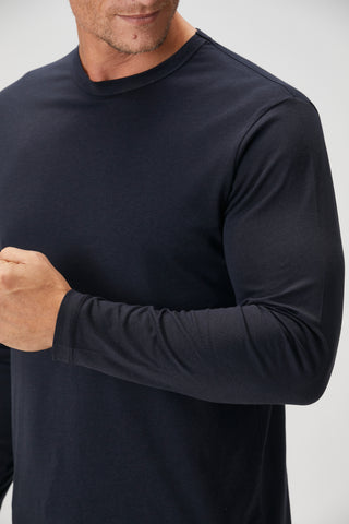 Siena | Uzun Kollu – Qsimple Muscle Fit Bisiklet Yaka Tişört - Koyu Lacivert My Store