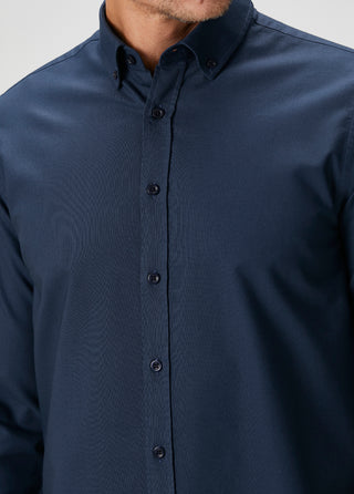 The Investor | Qsimple Muscle Fit Oxford Gömlek-Koyu Lacivert SIMPLEQLOTH