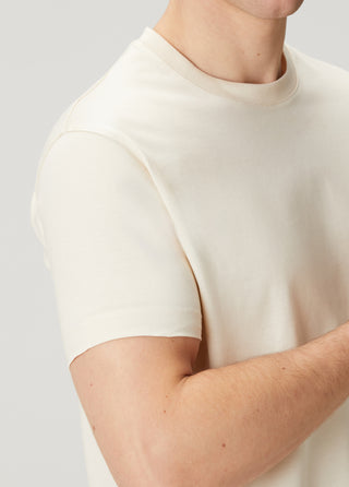 Paris | Lüks Merserize Pamuk Tişört Qsimple Muscle Up Fit-Bej SIMPLEQLOTH