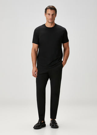 Bosphorus V2 | Ribana Yaka Premium Pamuk Modal - Qsimple Muscle Up Fit Tişört - Siyah My Store