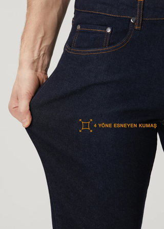 Qsimple Power Stretch Jean | 4 Yönlü Esnek Kumaş — İndigo SIMPLEQLOTH
