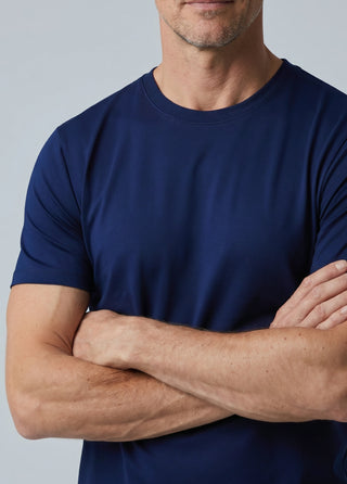 Cappadocia | Brushed Rayon Fluid - Ribana Yaka - Qsimple Muscle Fit Hide Belly Tshirt - Dark Navy SIMPLEQLOTH