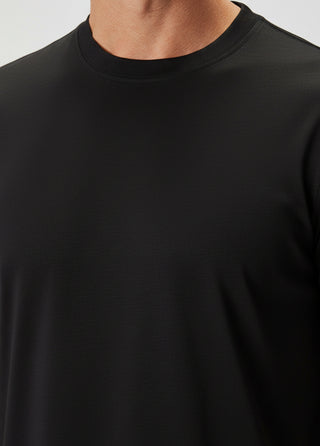 Cappadocia | Brushed Rayon Fluid - Qsimple Muscle Fit Hide Belly Tshirt - Volcanic Black SIMPLEQLOTH