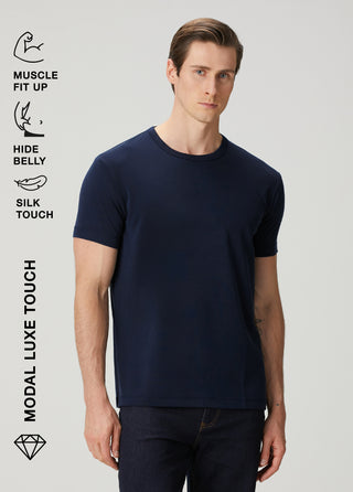Kyoto | Modal Luxe Touch™ Qsimple Muscle Up Fit Tişört - Koyu Lacivert My Store