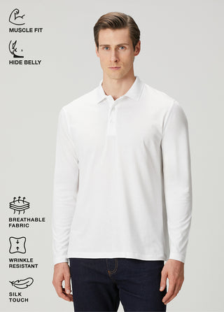 Milano | Polo Uzun Kollu – Qsimple Muscle Up Fit T-shirt - Beyaz My Store