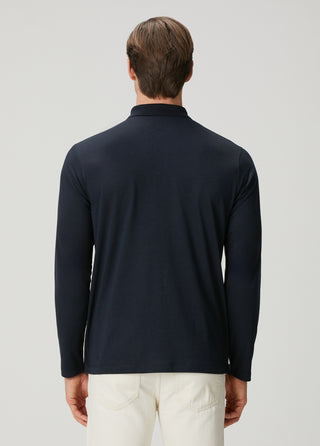 Milano | Polo Uzun Kollu – Qsimple Muscle Up Fit T-shirt - Koyu Lacivert My Store