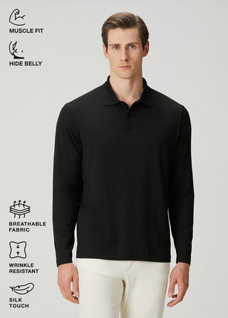 Milano | Polo Uzun Kollu – Qsimple Muscle Up Fit T-shirt - Siyah My Store