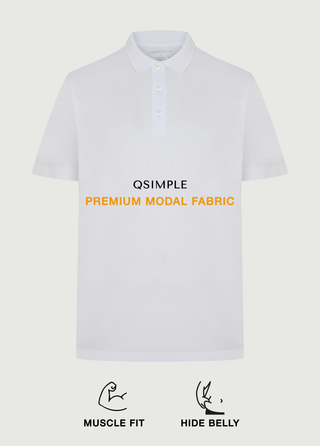 Monaco | Polo Kısa Kollu – Qsimple Muscle Fit Polo Tişört - Beyaz My Store