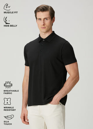 Monaco | Polo Kısa Kollu – Qsimple Muscle Up Fit T-shirt - Siyah My Store