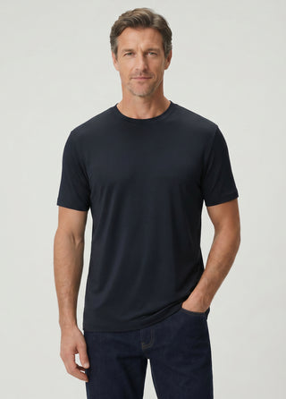 OSAKA | Rayon Luxe Touch - Kırışmaz - Qsimple Muscle Up Fit Hide Belly Tshirt - Volcanic Anthracite SIMPLEQLOTH