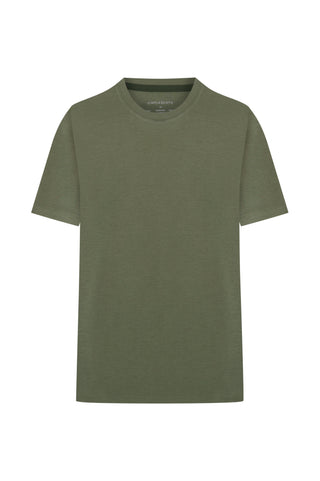 OSAKA | Rayon Luxe Touch - Kırışmaz - Qsimple Muscle Up Fit Hide Belly Tshirt - Matcha Stone SIMPLEQLOTH