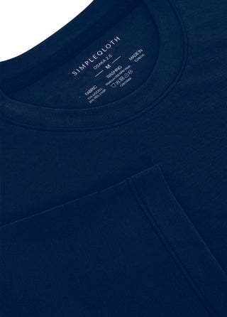 OSAKA 2.0 | Lyocell Edition - Kırışmaz - Qsimple Muscle Up Hide Belly Fit Tshirt - Midnight Ink SIMPLEQLOTH