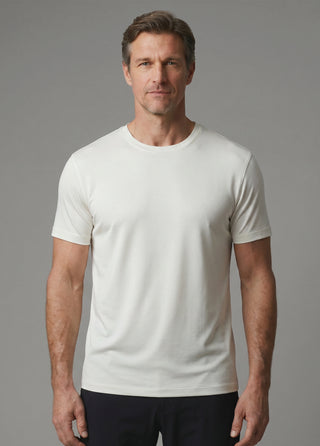 OSAKA 2.0 | Lyocell Edition - Kırışmaz - Qsimple Muscle Up Hide Belly Fit Tshirt - Off-White SIMPLEQLOTH