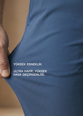 PERGAMON | 4 Yöne Esneyen Nefes Alabilen 7/24 Teknik Jogger Pantolon - Çelik Mavi SIMPLEQLOTH