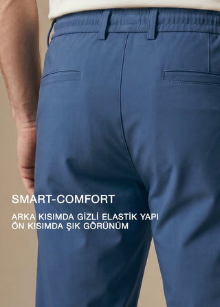 PERGAMON | 4 Yöne Esneyen Nefes Alabilen 7/24 Teknik Jogger Pantolon - Çelik Mavi SIMPLEQLOTH