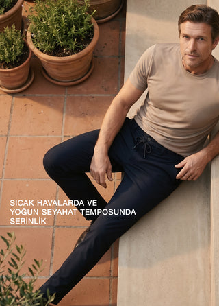 PERGAMON | 4 Yöne Esneyen Nefes Alabilen 7/24 Teknik Jogger Pantolon - Koyu Lacivert SIMPLEQLOTH