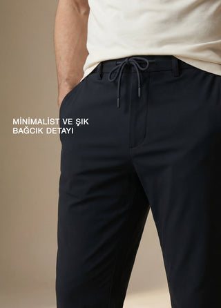 PERGAMON | 4 Yöne Esneyen Nefes Alabilen 7/24 Teknik Jogger Pantolon - Koyu Lacivert SIMPLEQLOTH