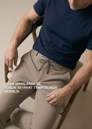 PERGAMON | 4 Yöne Esneyen Nefes Alabilen 7/24 Teknik Jogger Pantolon - Antik Vizon SIMPLEQLOTH