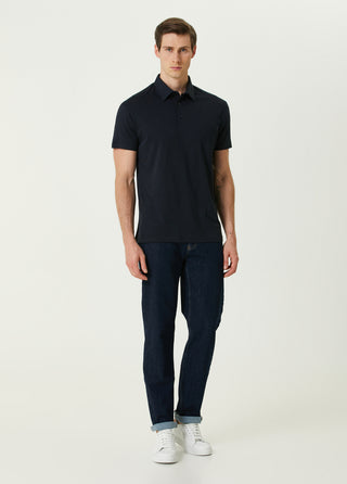 Qsimple Polo Gömlek Yaka Koyu Lacivert Muscle Up Fit Tişört My Store