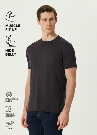 Bosphorus | Premium Modal Qsimple Muscle Up Fit Tişört – Smoke Antrasit My Store