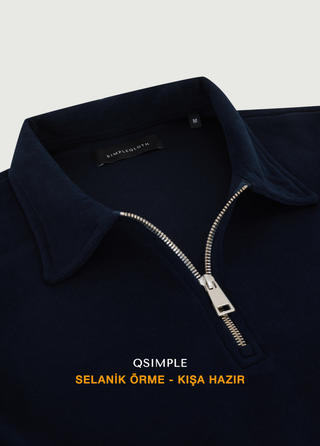 St. Moritz | Polo Yarım Fermuarlı Sweatshirt – Koyu Lacivert My Store
