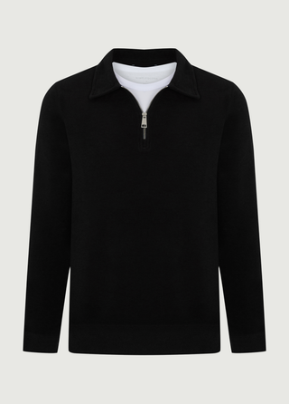 St. Moritz | Polo Yarım Fermuarlı Sweatshirt – Siyah My Store