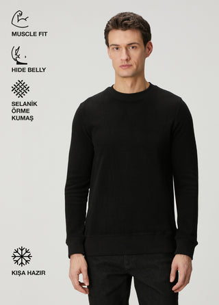 Stockholm | Bisiklet Yaka Sweatshirt-Siyah My Store