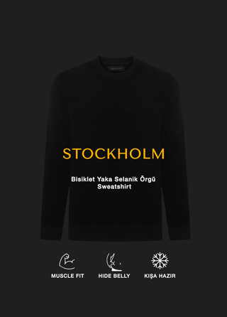 Stockholm | Bisiklet Yaka Sweatshirt-Siyah My Store