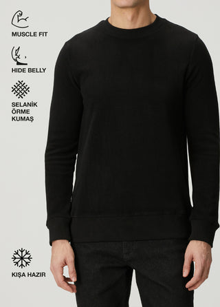 Stockholm | Bisiklet Yaka Sweatshirt-Siyah