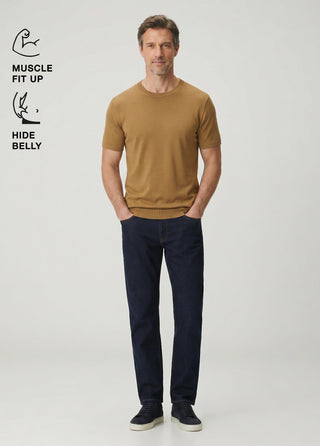 Tokyo | Rayon Silky Knit - Qsimple Muscle Fit Hide Belly Tshirt - Camel My Store
