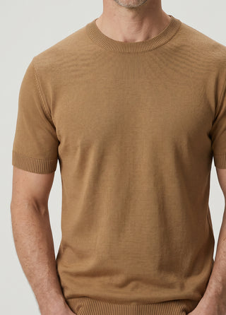 Tokyo | Rayon Silky Knit - Qsimple Muscle Fit Hide Belly Tshirt - Camel My Store