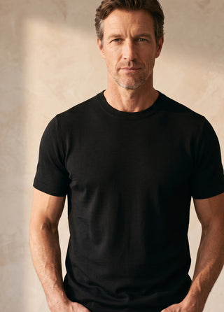 Tokyo | Rayon Silky Knit - Qsimple Muscle Fit Hide Belly Tshirt - Black My Store